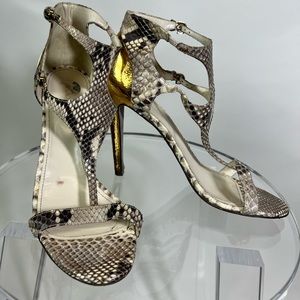 Authentic Sergio Rossi Rare Python Clonia with Gold High Heel